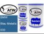 Preview: BMW, Blau Metallic, 033: 500ml Lackdose + 500ml Klarlack + 250ml Härter - Set, von ATW Autoteile West.